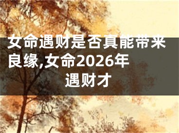 女命遇财是否真能带来良缘,女命2026年遇财才