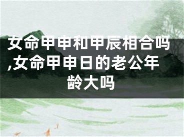 女命甲申和甲辰相合吗,女命甲申日的老公年龄大吗