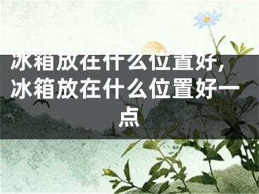 冰箱放在什么位置好,冰箱放在什么位置好一点