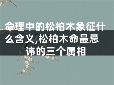命理中的松柏木象征什么含义,松柏木命最忌讳的三个属相
