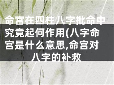 命宫在四柱八字批命中究竟起何作用(八字命宫是什么意思,命宫对八字的补救