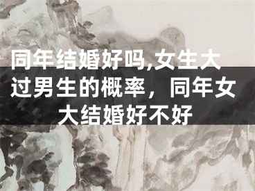 同年结婚好吗,女生大过男生的概率，同年女大结婚好不好