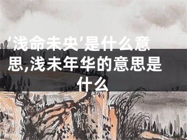 ‘浅命未央’是什么意思,浅未年华的意思是什么