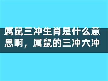 属鼠三冲生肖是什么意思啊，属鼠的三冲六冲