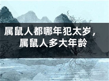 属鼠人都哪年犯太岁，属鼠人多大年龄