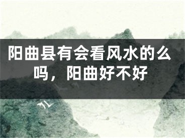 阳曲县有会看风水的么吗，阳曲好不好