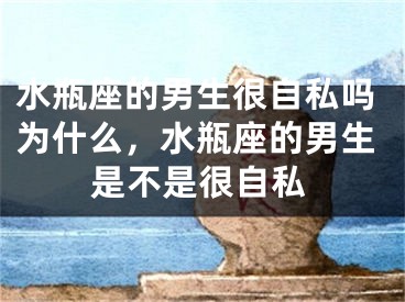 水瓶座的男生很自私吗为什么,水瓶座的男生是不是很自私