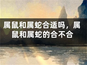 属鼠和属蛇合适吗,属鼠和属蛇的合不合
