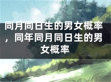 同月同日生的男女概率,同年同月同日生的男女概率