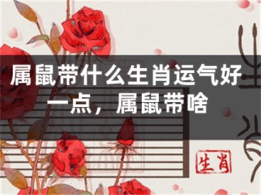 属鼠带什么生肖运气好一点,属鼠带啥