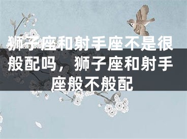 狮子座和射手座不是很般配吗,狮子座和射手座般不般配