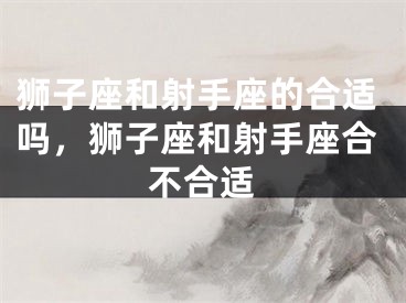 狮子座和射手座的合适吗，狮子座和射手座合不合适