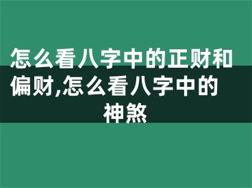 怎么看八字中的正财和偏财,怎么看八字中的神煞