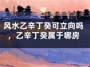 风水乙辛丁癸可立向吗,乙辛丁癸属于哪房