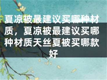 夏凉被最建议买哪种材质，夏凉被最建议买哪种材质天丝夏被买哪款好