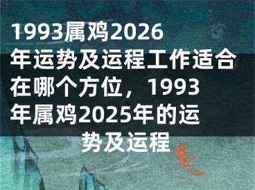 1993属鸡2026年运势及运程工作适合在哪个方位，1993年属鸡2025年的运势及运程