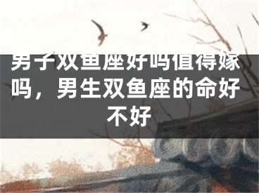 男子双鱼座好吗值得嫁吗，男生双鱼座的命好不好
