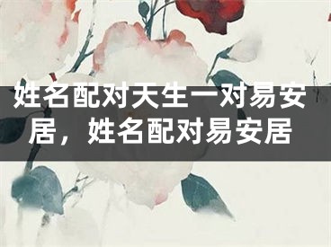 姓名配对天生一对易安居,姓名配对易安居