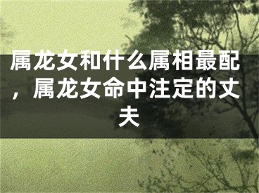 属龙女和什么属相最配,属龙女命中注定的丈夫