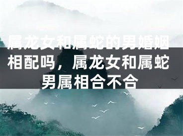 属龙女和属蛇的男婚姻相配吗，属龙女和属蛇男属相合不合