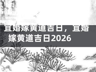 宜婚嫁黄道吉日，宜婚嫁黄道吉日2026