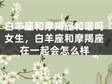 白羊座和摩羯座和谐吗女生，白羊座和摩羯座在一起会怎么样