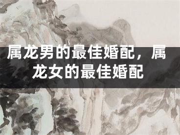 属龙男的最佳婚配，属龙女的最佳婚配