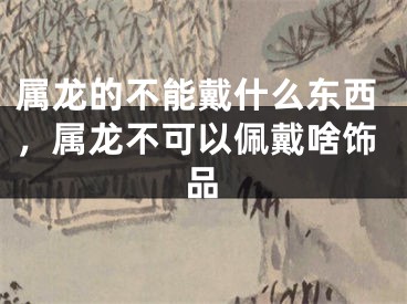 属龙的不能戴什么东西,属龙不可以佩戴啥饰品