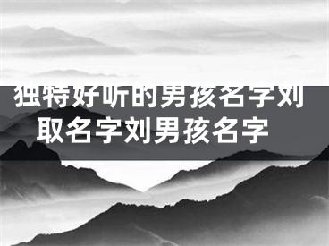 独特好听的男孩名字刘 取名字刘男孩名字